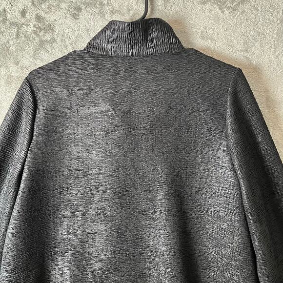 IC by Connie K Textured Black Zip Jacket Artsy Art to Wear Avant Garde LG New - Picture 3 of 9